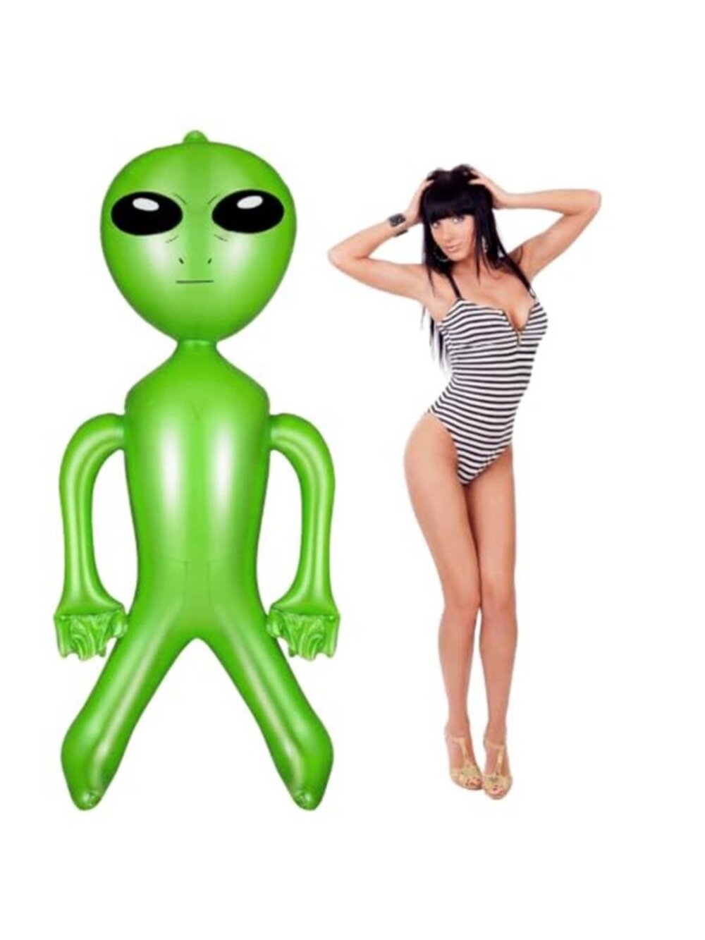 Zhanmai 63 Inch Giant Inflatable Alien, Green Blow up Alien for Halloween